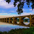 Veteran's Memorial Bridge Pastel Sunrise with Foliage